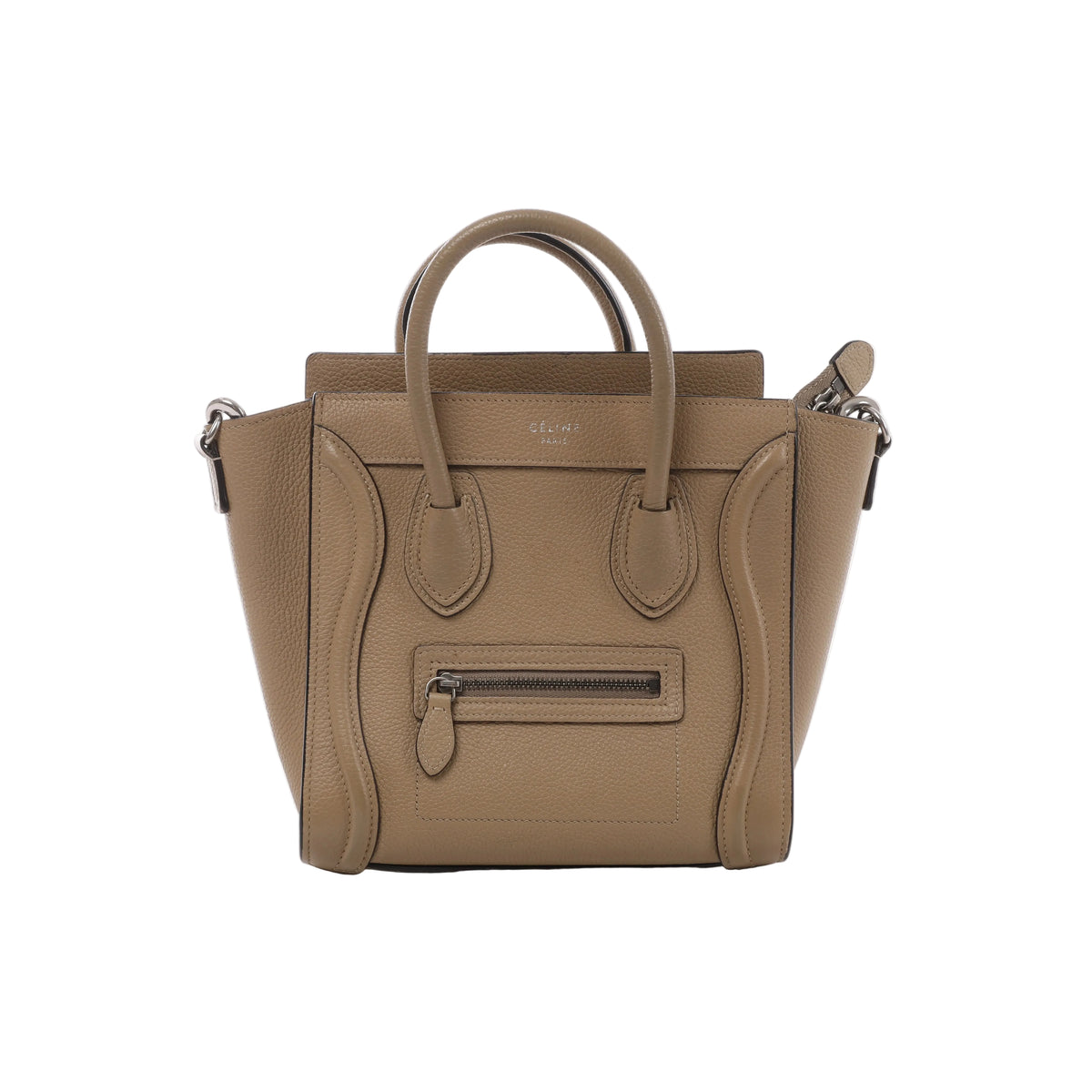Celine Luggage Nano Leather 2Way Handbag in Brown