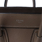 Bolso de mano CELINE Nano Luggage de piel bidireccional en color grisáceo
