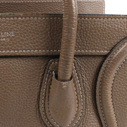 CELINE Nano Luggage Leather 2Way Handbag in Greige