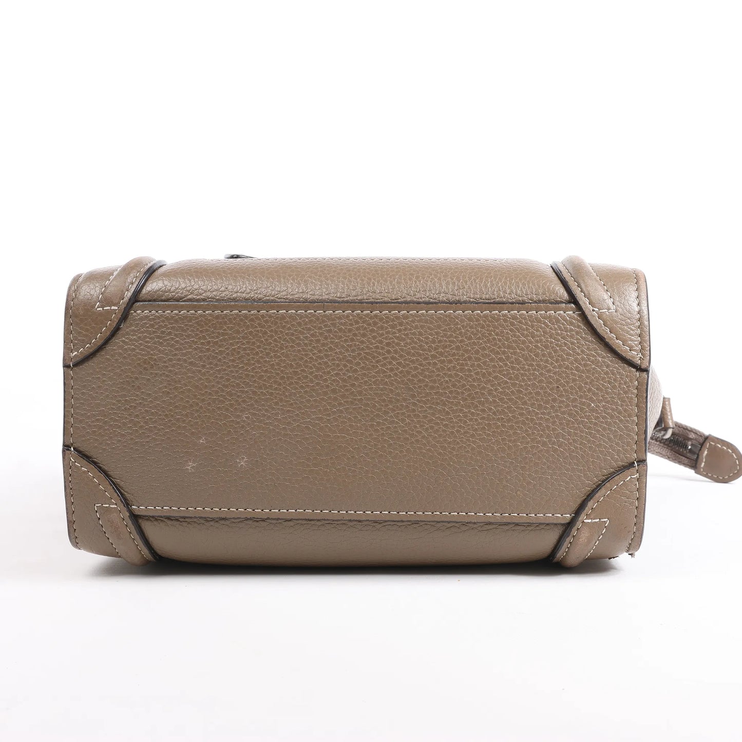 CELINE Nano Luggage Leather 2Way Handbag in Greige