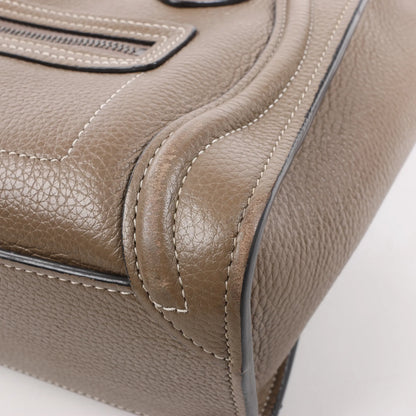 CELINE Nano Luggage Leather 2Way Handbag in Greige