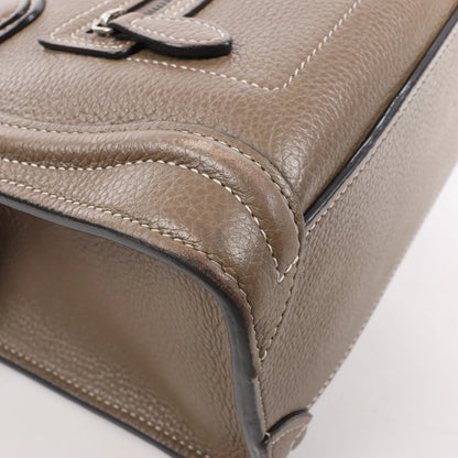 CELINE Nano Luggage Leather 2Way Handbag in Greige