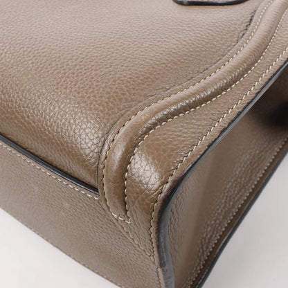 CELINE Nano Luggage Leather 2Way Handbag in Greige