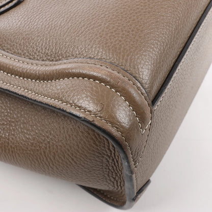 CELINE Nano Luggage Leather 2Way Handbag in Greige