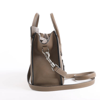 CELINE Nano Luggage Leather 2Way Handbag in Greige