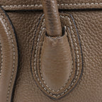 CELINE Nano Luggage Leather 2Way Handbag in Greige
