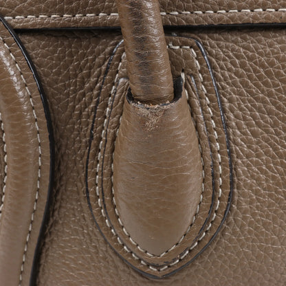 CELINE Nano Luggage Leather 2Way Handbag in Greige