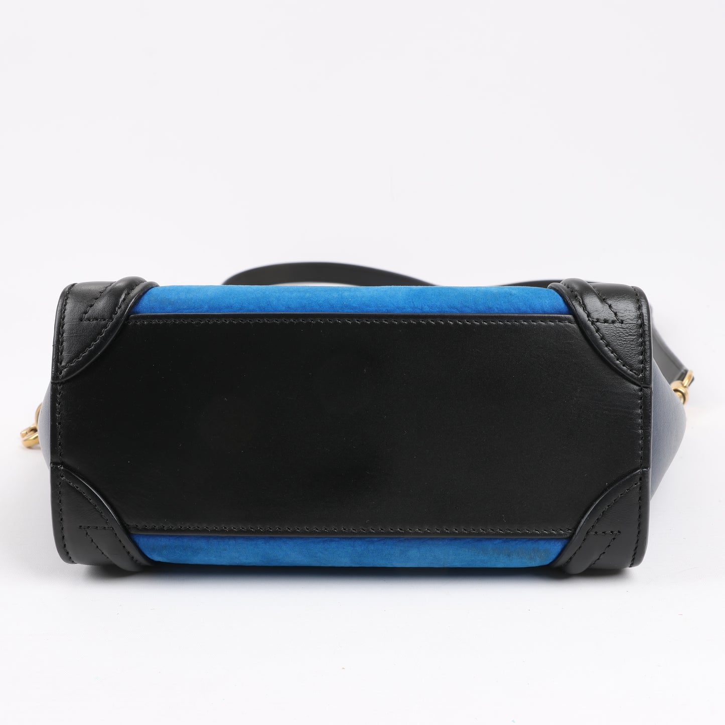 CELINE Nano Luggage Leather Tri-Color 2Way Handbag in Blue x Black