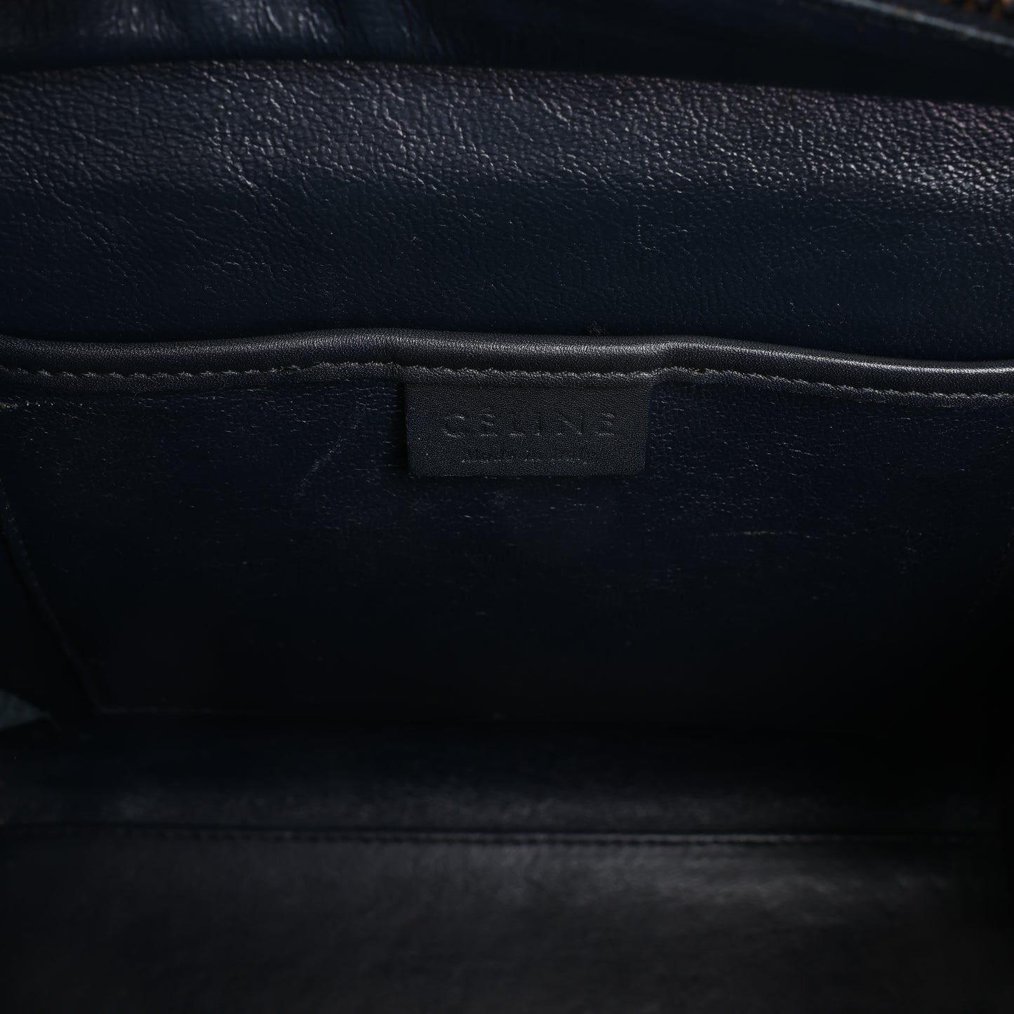 CELINE Nano Luggage Leather Tri-Color 2Way Handbag in Blue x Black