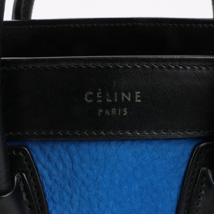 CELINE Nano Luggage Leather Tri-Color 2Way Handbag in Blue x Black