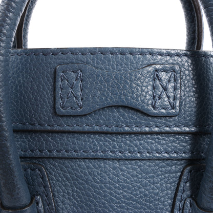 CELINE Nano Luggage Leather 2Way Handbag in Navy Blue