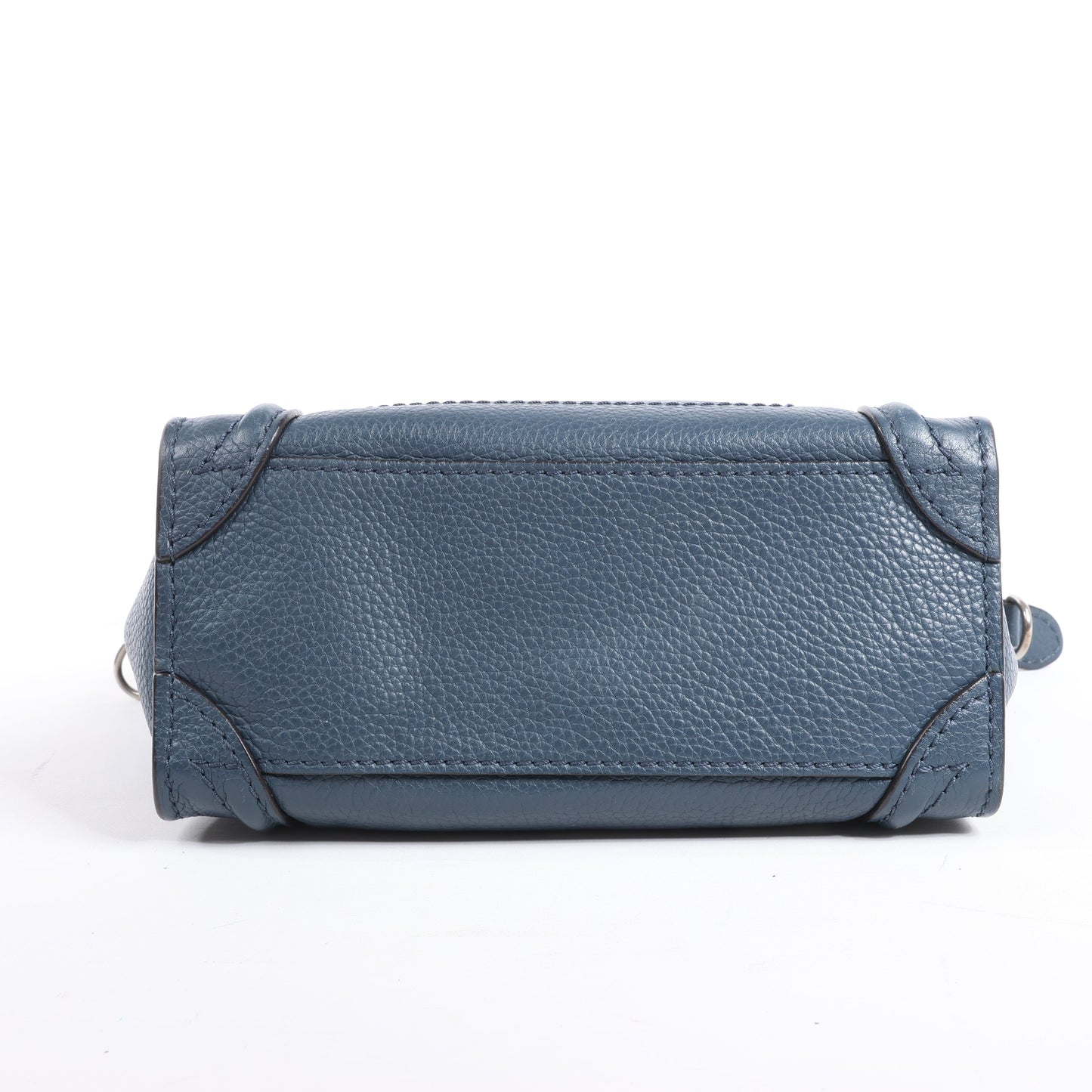 CELINE Nano Luggage Leather 2Way Handbag in Navy Blue