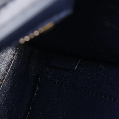 Sac à main double usage en cuir CELINE Nano Luggage bleu marine
