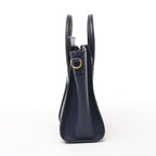 CELINE Nano Luggage Leather 2Way Handbag in Navy Blue