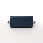 CELINE Nano Luggage Leather 2Way Handbag in Navy Blue