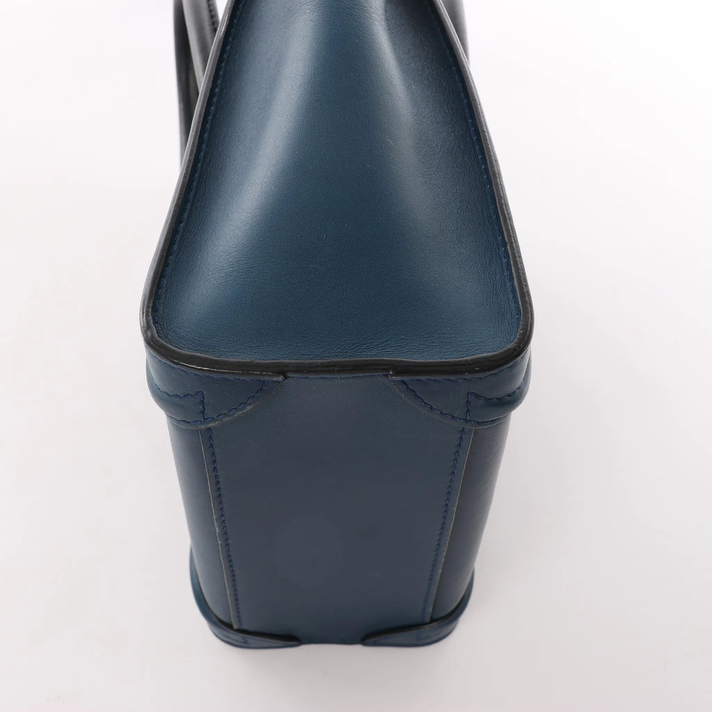 CELINE Nano Luggage Leather 2Way Handbag in Navy Blue