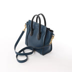 CELINE Nano Luggage Leather 2Way Handbag in Navy Blue