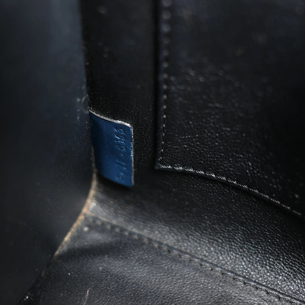 CELINE Nano Luggage Leather 2Way Handbag in Navy Blue