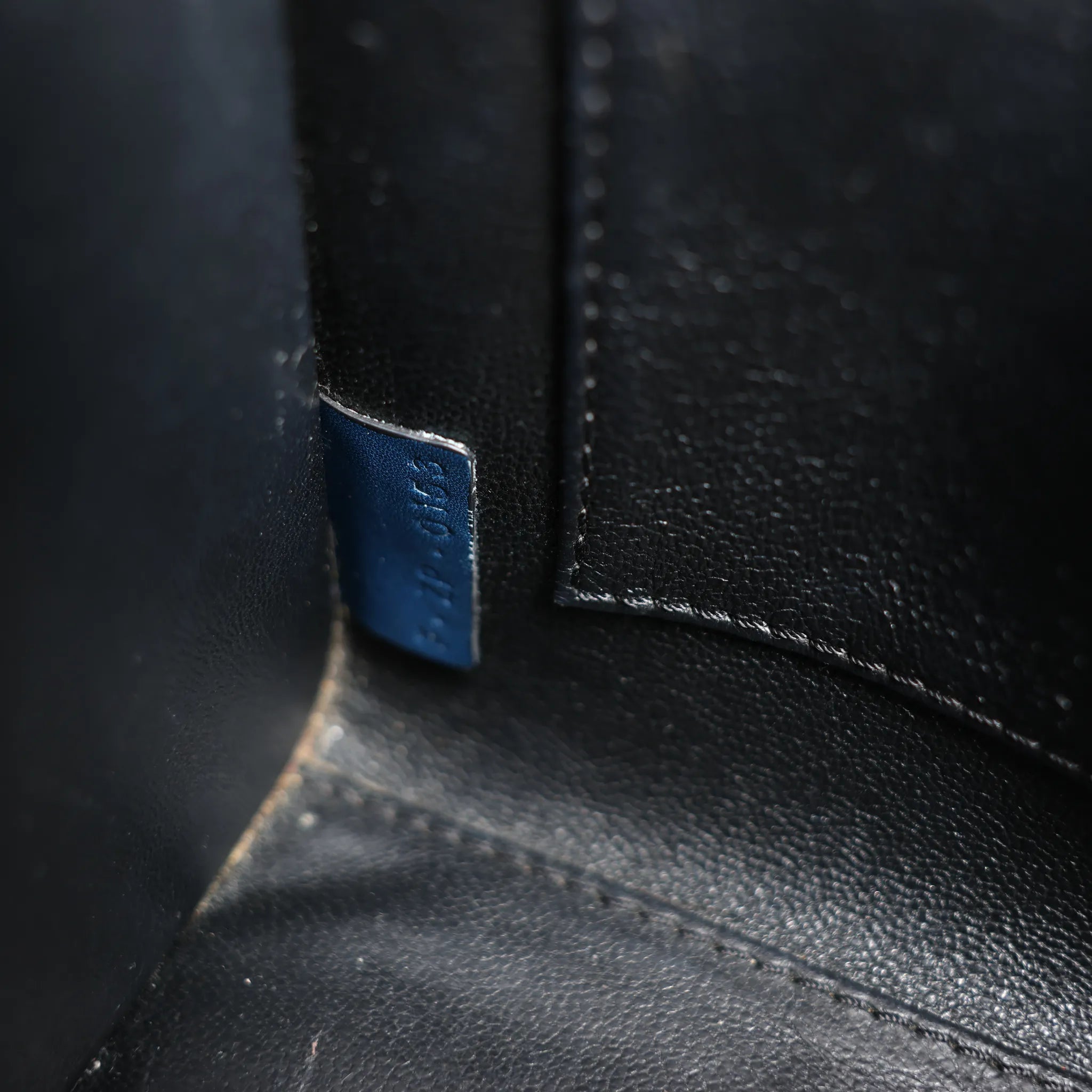 CELINE Nano Luggage Leather 2Way Handbag in Navy Blue