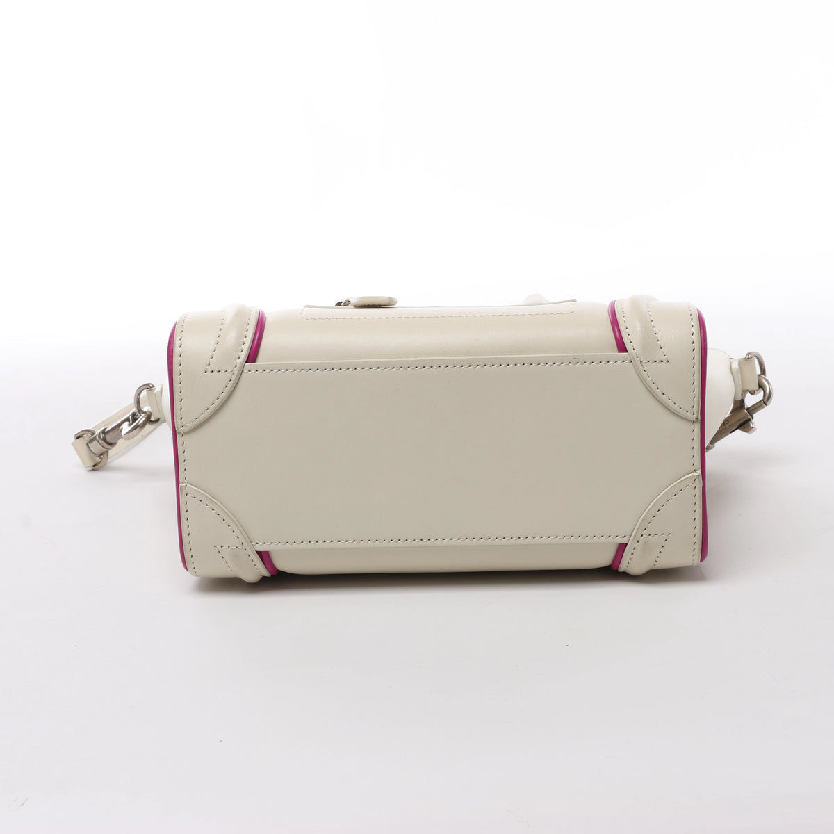 Celine Luggage Nano Leather 2Way Handbag in Beige x Purple