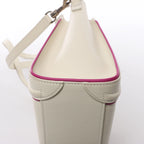 Celine Luggage Nano Leather 2Way Handbag in Beige x Purple