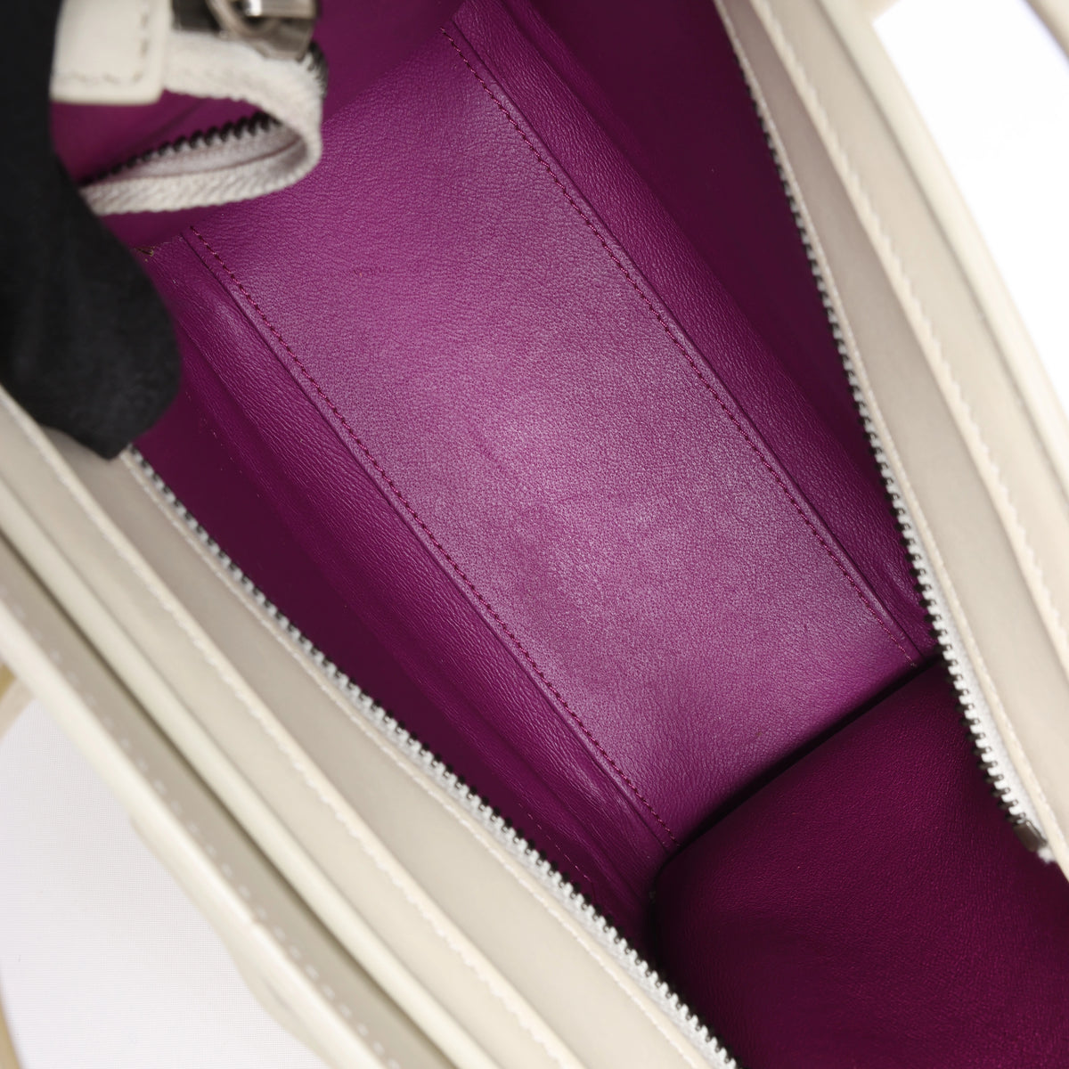 Celine Luggage Nano Leather 2Way Handbag in Beige x Purple