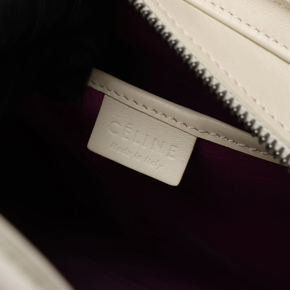 Celine Luggage Nano Leather 2Way Handbag in Beige x Purple
