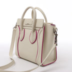 Celine Luggage Nano Leather 2Way Handbag in Beige x Purple
