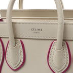 Celine Luggage Nano Leather 2Way Handbag in Beige x Purple