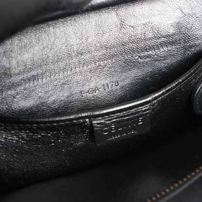 CELINE Nano Luggage Leather 2Way Handbag in Black x White