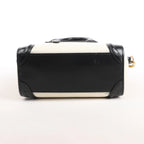 CELINE Nano Luggage Leather 2Way Handbag in Black x White