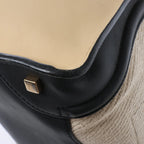 Celine Luggage Large Canvas & Leather Handbag in Beige x Black