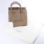Celine Luggage Micro Leather Handbag in Brown