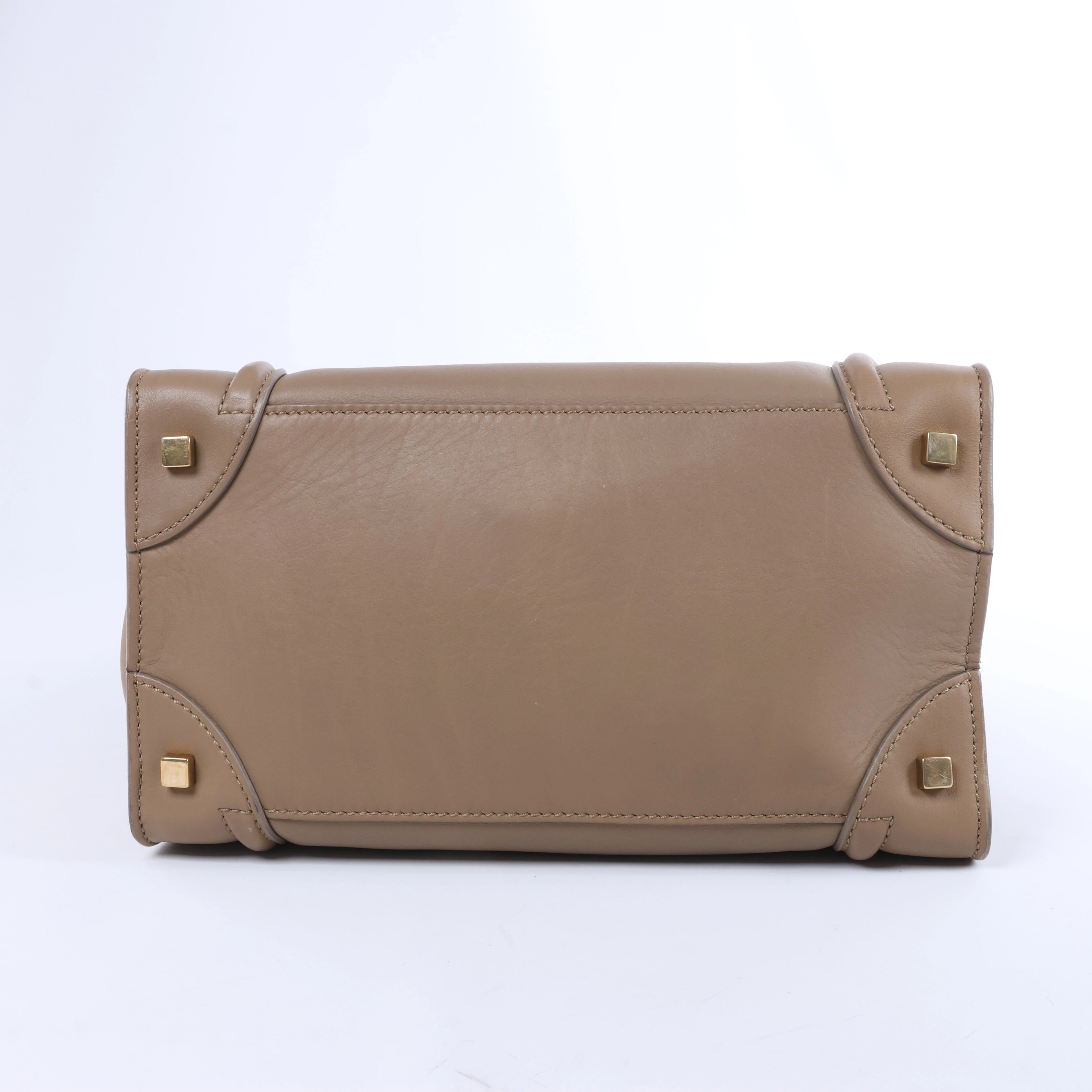 Celine Luggage Micro Leather Handbag in Brown