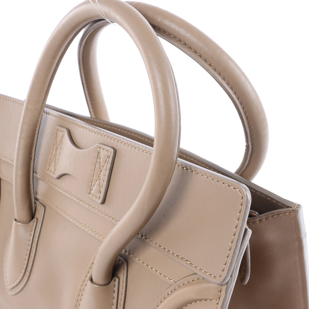 Celine Luggage Micro Leather Handbag in Brown