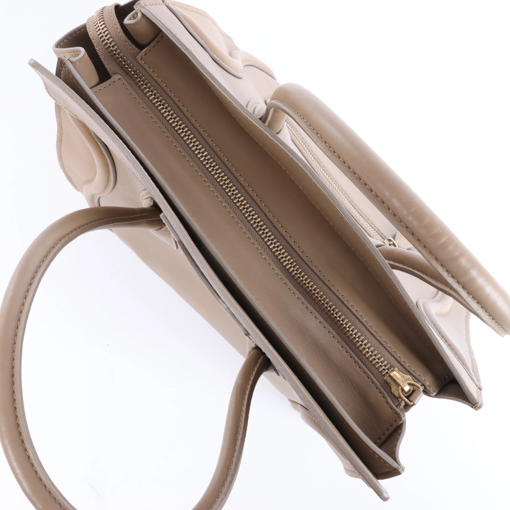 Celine Luggage Micro Leather Handbag in Brown