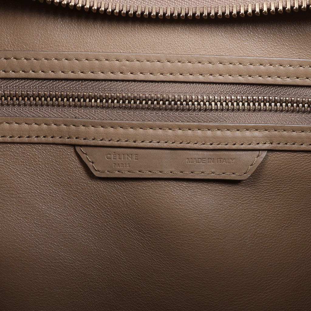Celine Luggage Micro Leather Handbag in Brown