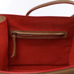 Celine Luggage Phantom Leather Handbag in Beige x Red
