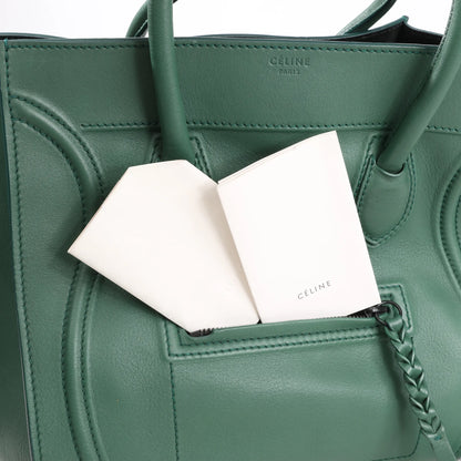 CELINE Luggage Phantom Small Leather Handbag in Green