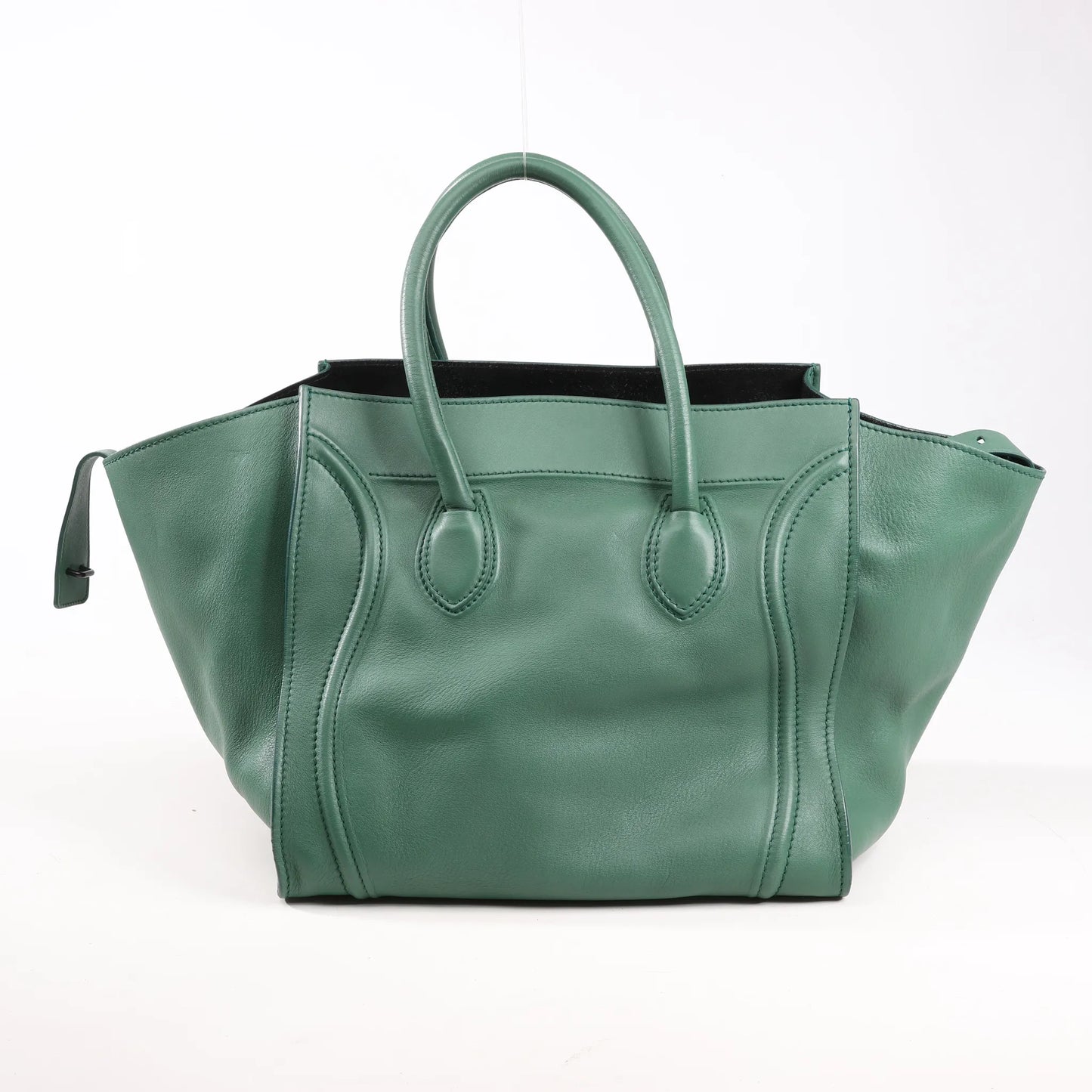 CELINE Luggage Phantom Small Leather Handbag in Green