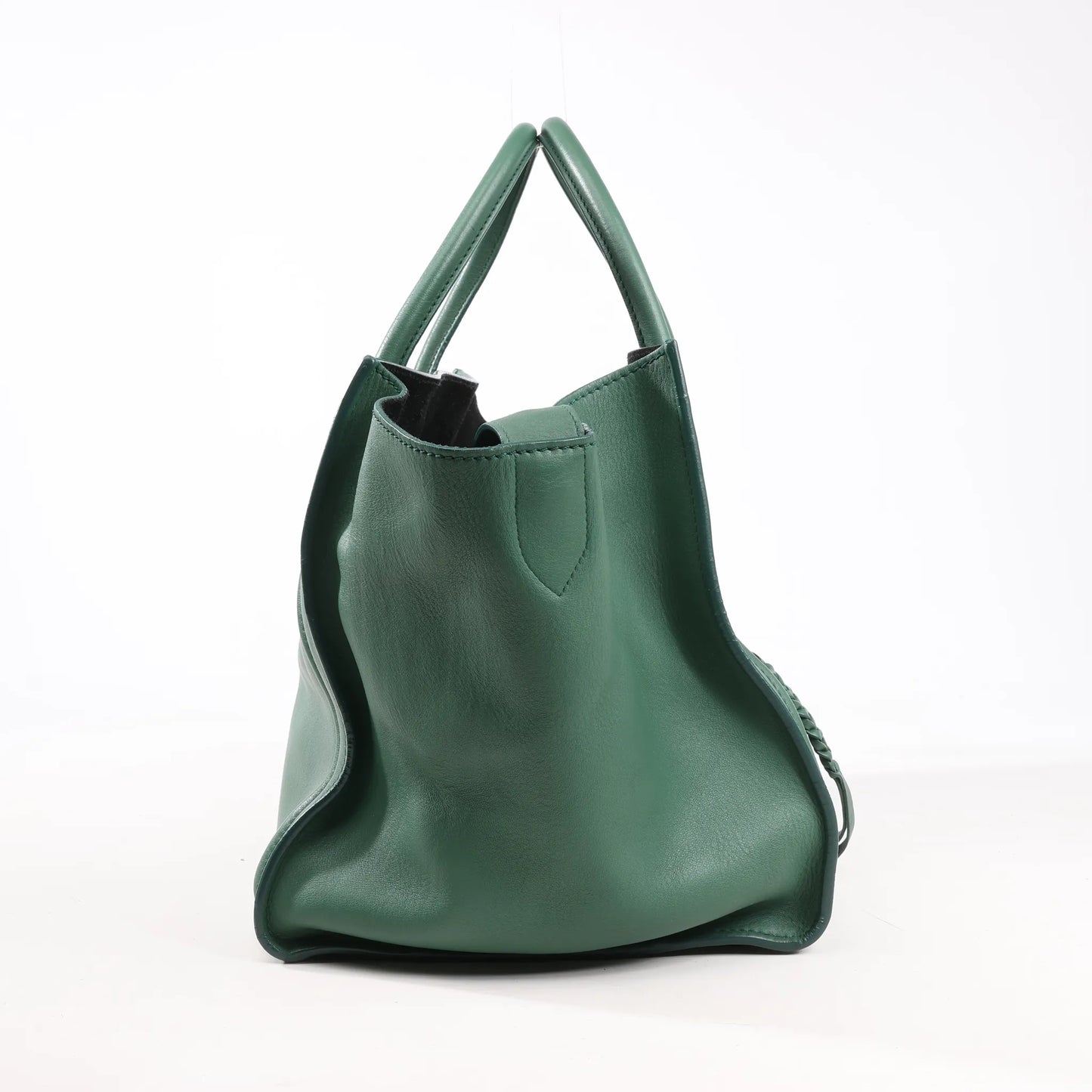 CELINE Luggage Phantom Small Leather Handbag in Green