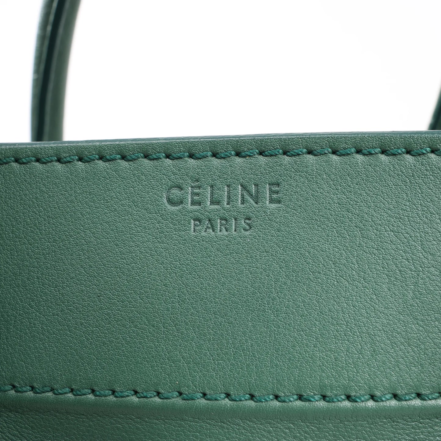 CELINE Luggage Phantom Small Leather Handbag in Green