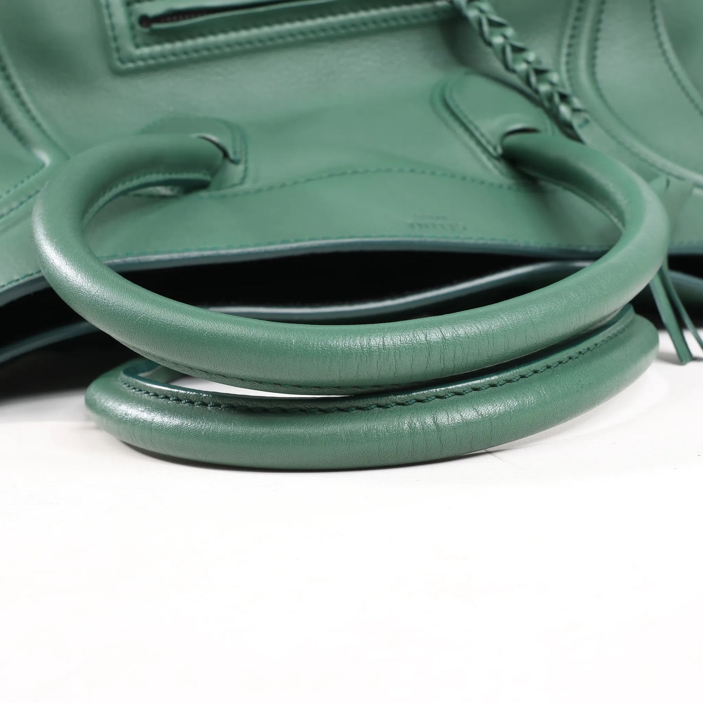 CELINE Luggage Phantom Small Leather Handbag in Green