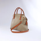 Celine Macadam Canvas x Leather 2Way Handbag in Beige