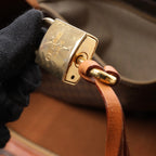 Celine Macadam Boston PVC & Leather Travel Bag in Brown