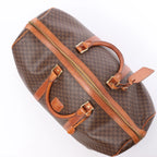 Celine Macadam Boston PVC & Leather Travel Bag in Brown