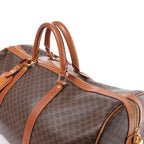 Celine Macadam Boston PVC & Leather Travel Bag in Brown