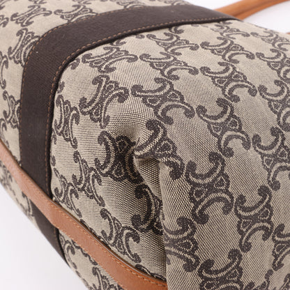 Sac cabas CELINE en toile Macadam et cuir beige et marron
