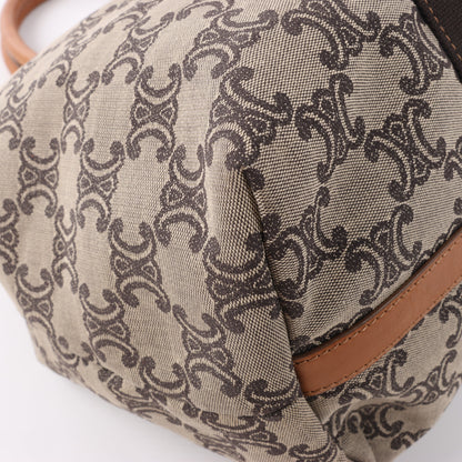 Sac cabas CELINE en toile Macadam et cuir beige et marron