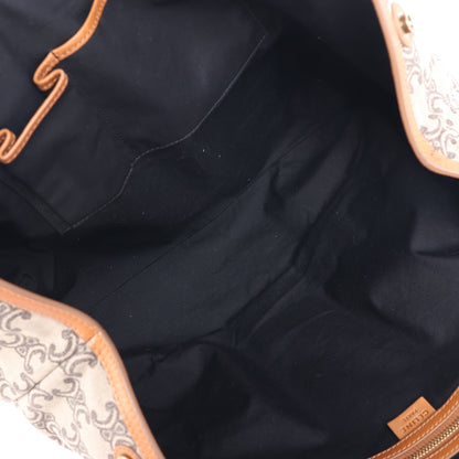 Sac cabas CELINE en toile Macadam et cuir beige et marron